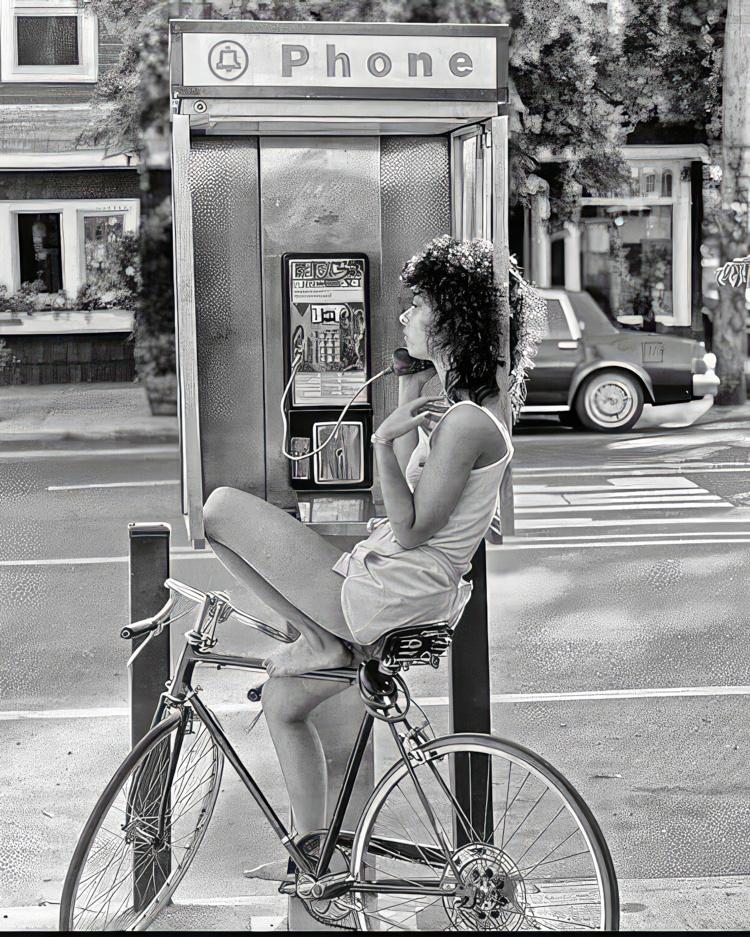 Making a call from City Island in the 1980s